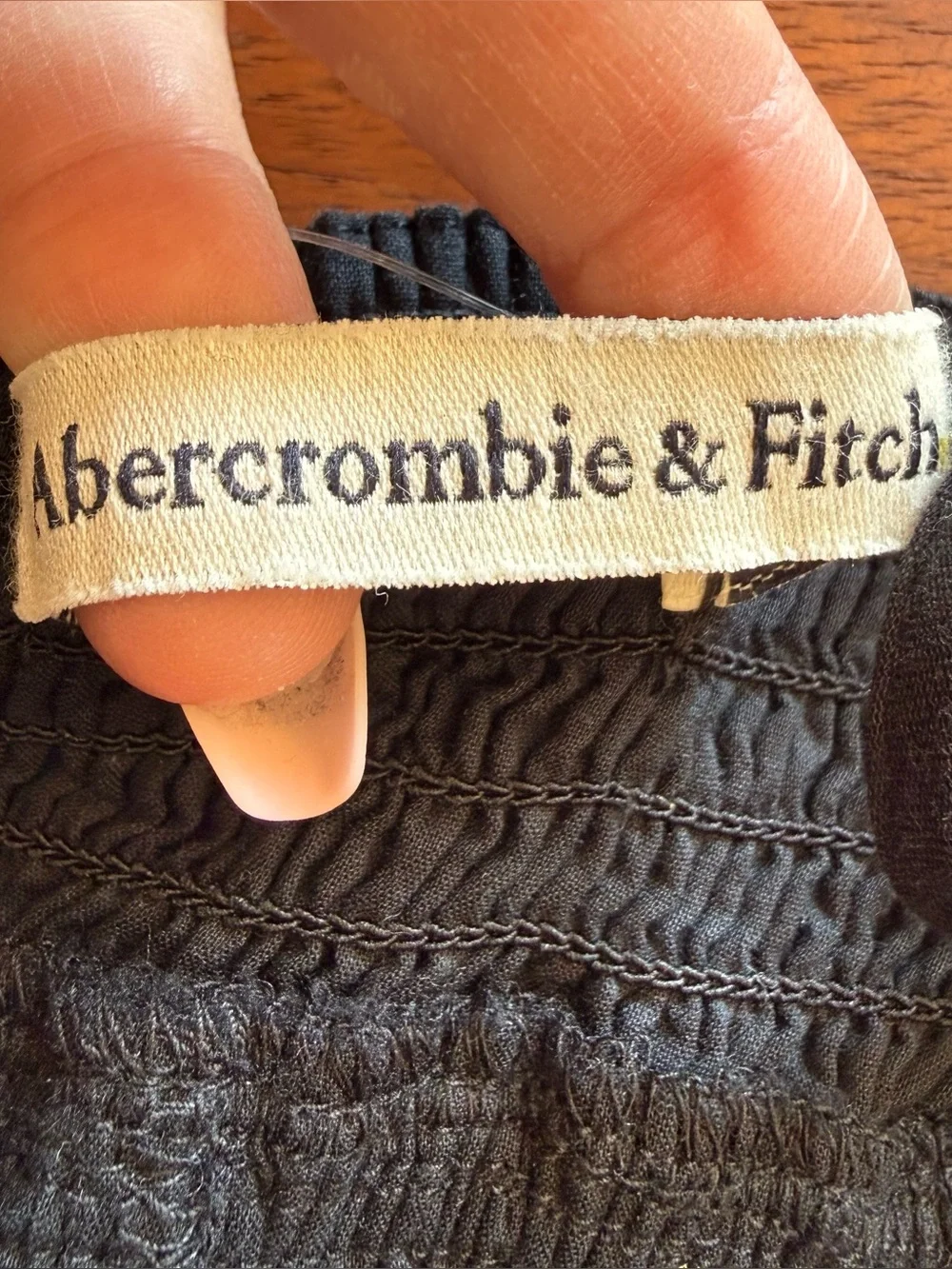 Abercrombie & Fitch Tiered Ruffle Maxi Dress Black White Size L NEW